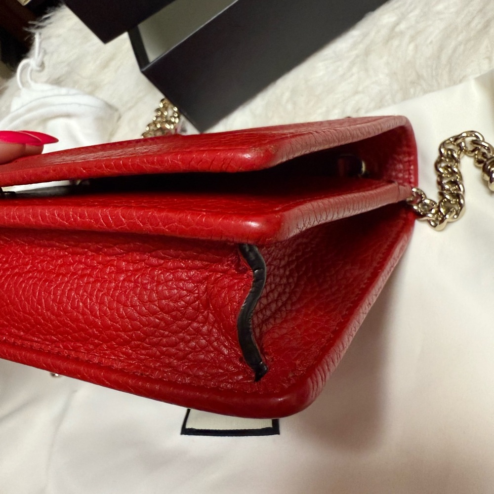 Gucci Interlocking G Soho Red Leather Wallet On C… - image 5